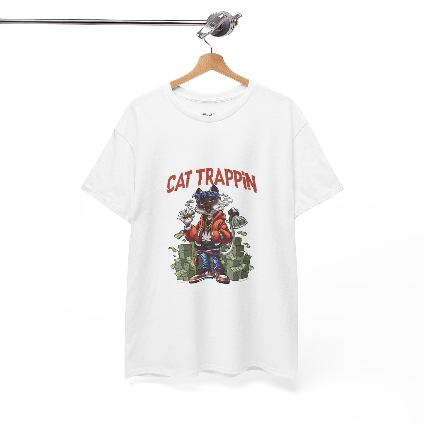Cat Trappin’ T-Shirt Front Design | Unisex Heavy Cotton Streetwear Tee 🐾