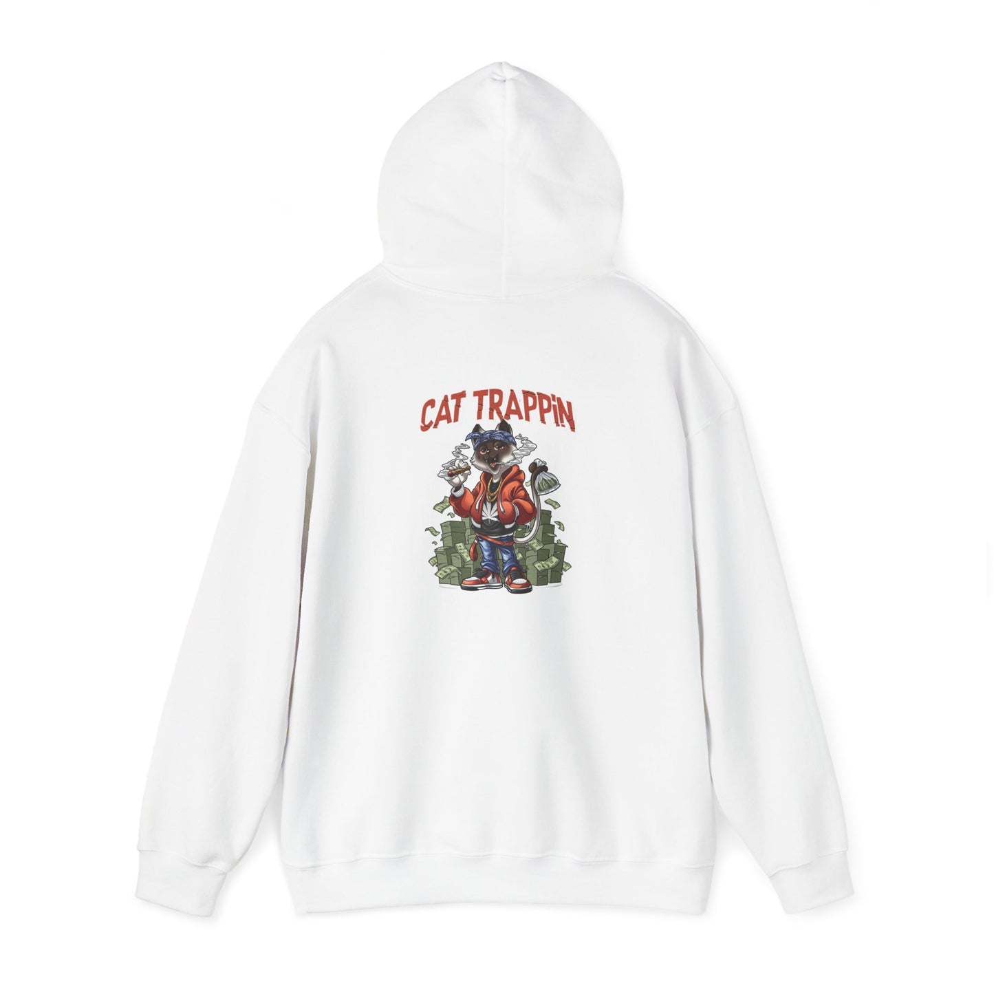 Cat Trappin’ Hoodie Back Design | Unisex Heavy Blend Cat Lover Sweatshirt 🐾