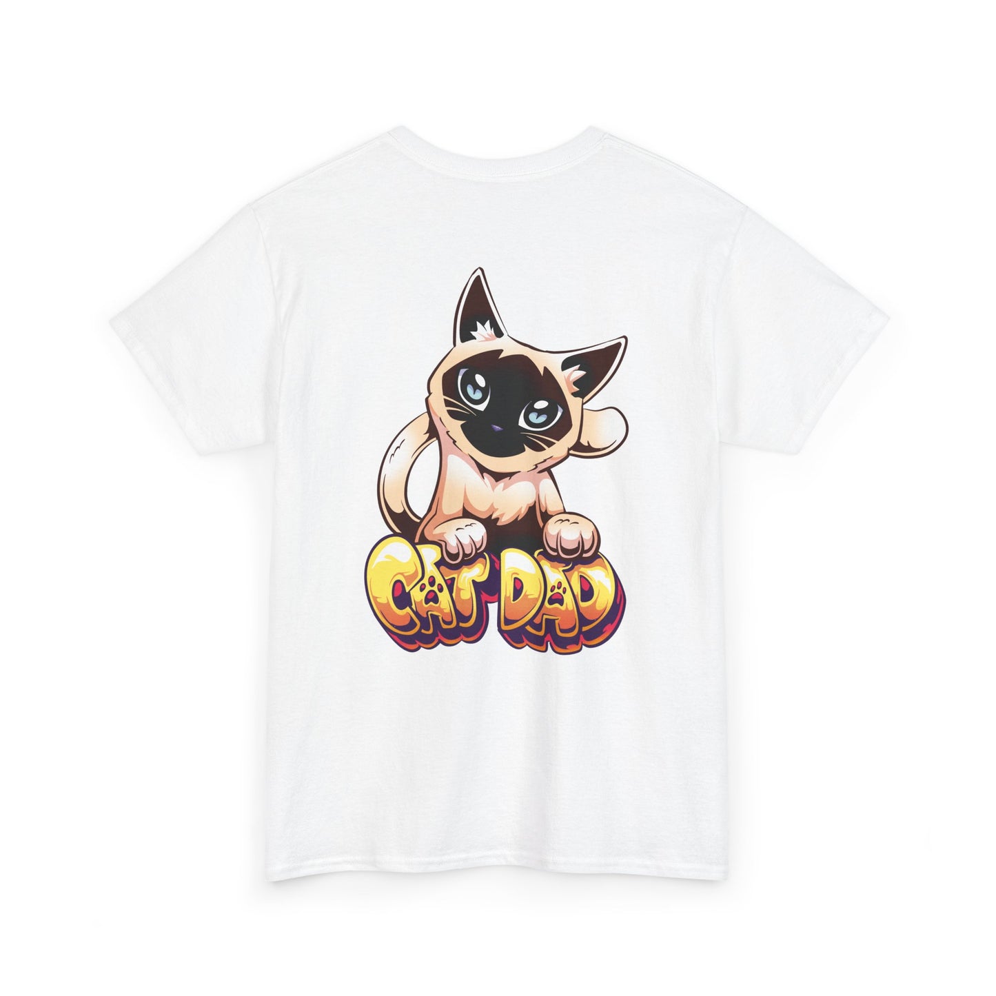 Cat Dad T-Shirt Back Design | Unisex Heavy Cotton Tee | Cat Lover Gift