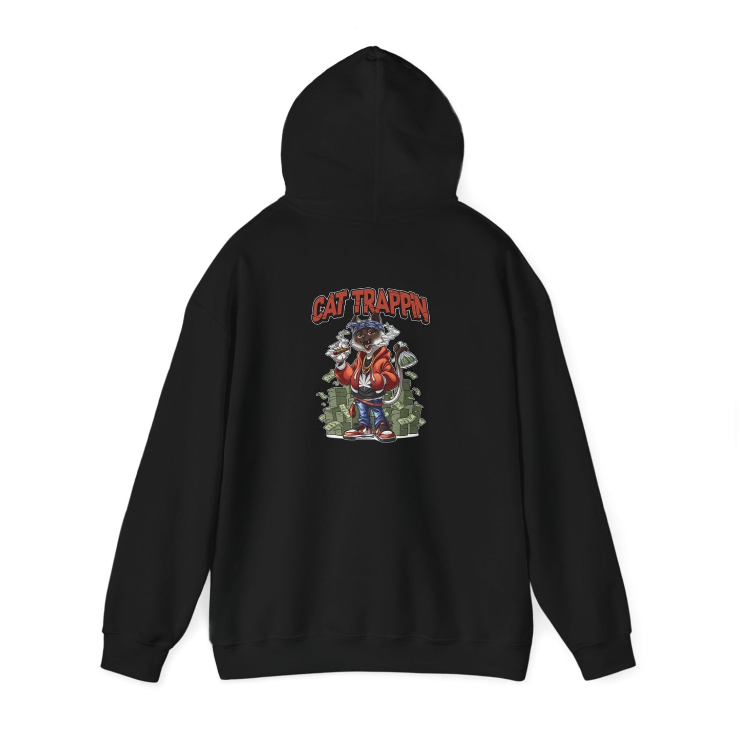 Cat Trappin’ Hoodie Back Design | Unisex Heavy Blend Cat Lover Sweatshirt 🐾