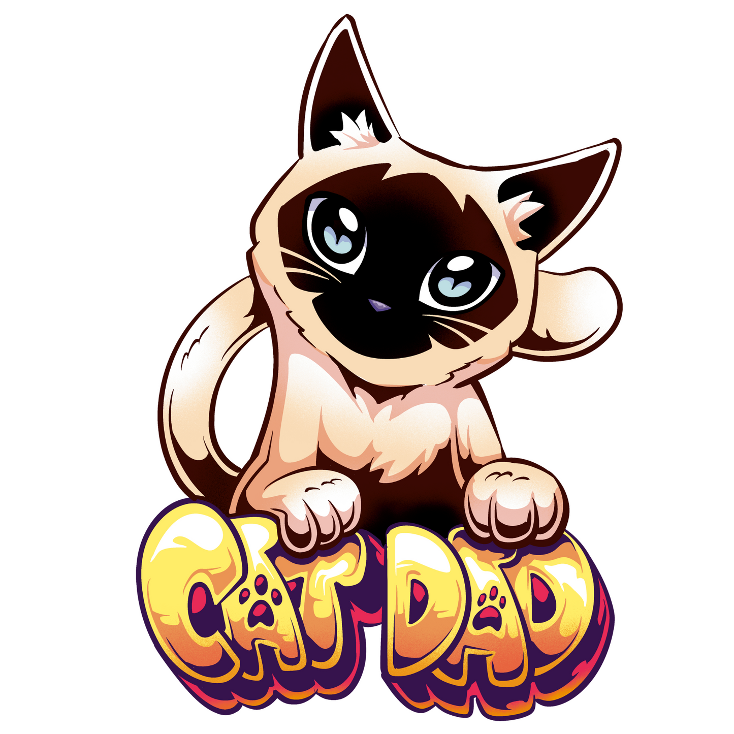 Cat Dad T-Shirt Front Design | Unisex Heavy Cotton Tee | Cat Lover Gift
