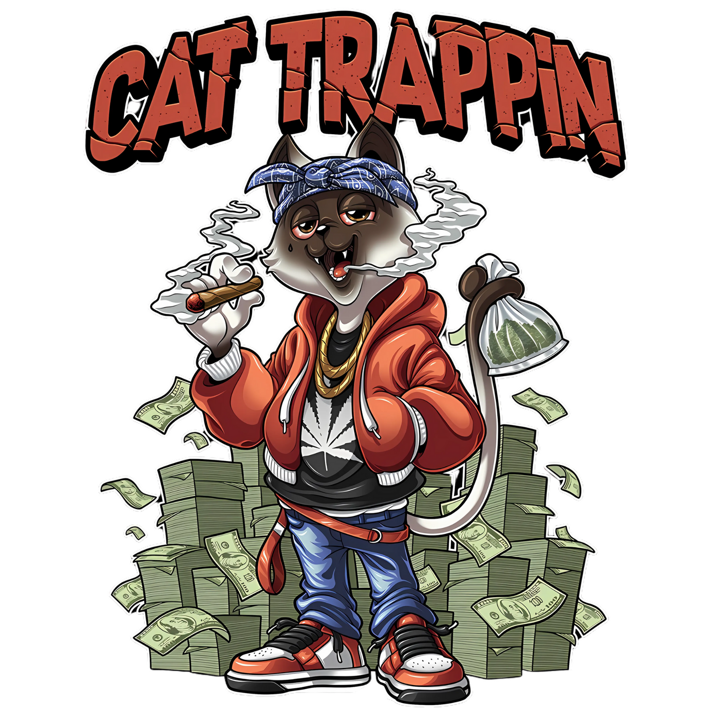 Cat Trappin’ Hoodie Back Design | Unisex Heavy Blend Cat Lover Sweatshirt 🐾