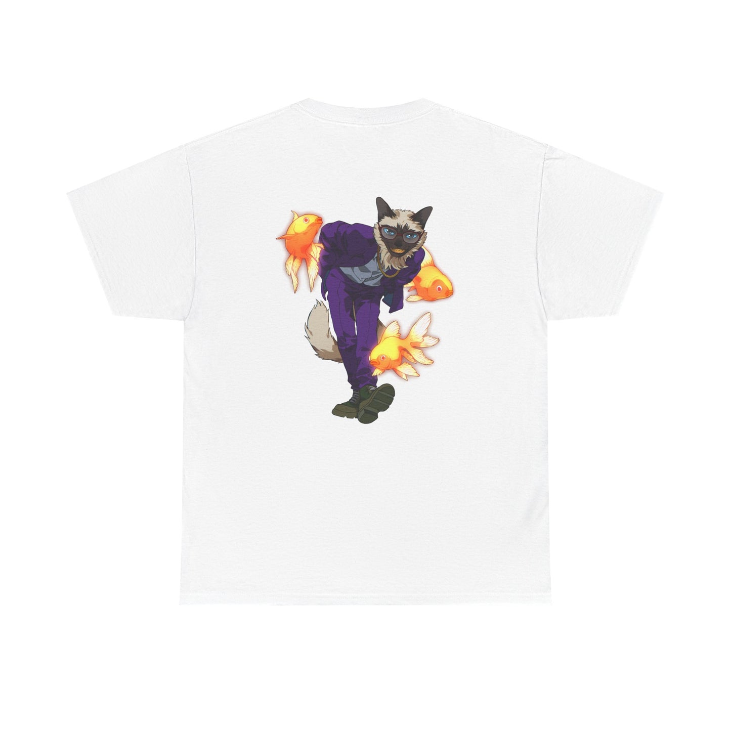Cyber joker cat T-shirt | Design on the Back
