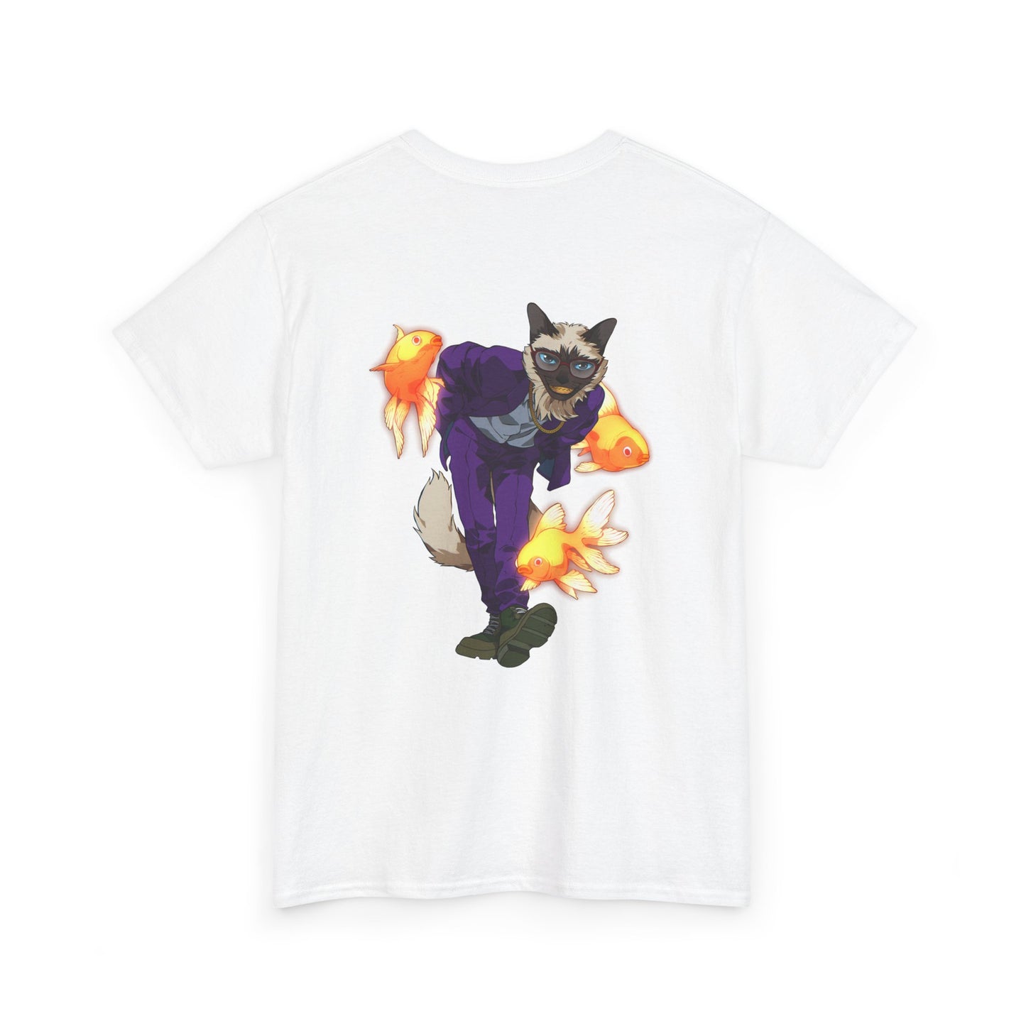 Cyber joker cat T-shirt | Design on the Back