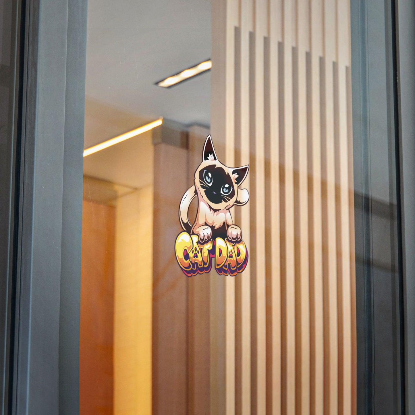 Cat Dad Decal Sticker 10x10 | Durable Water-Resistant Vinyl | Cat Lover Gift