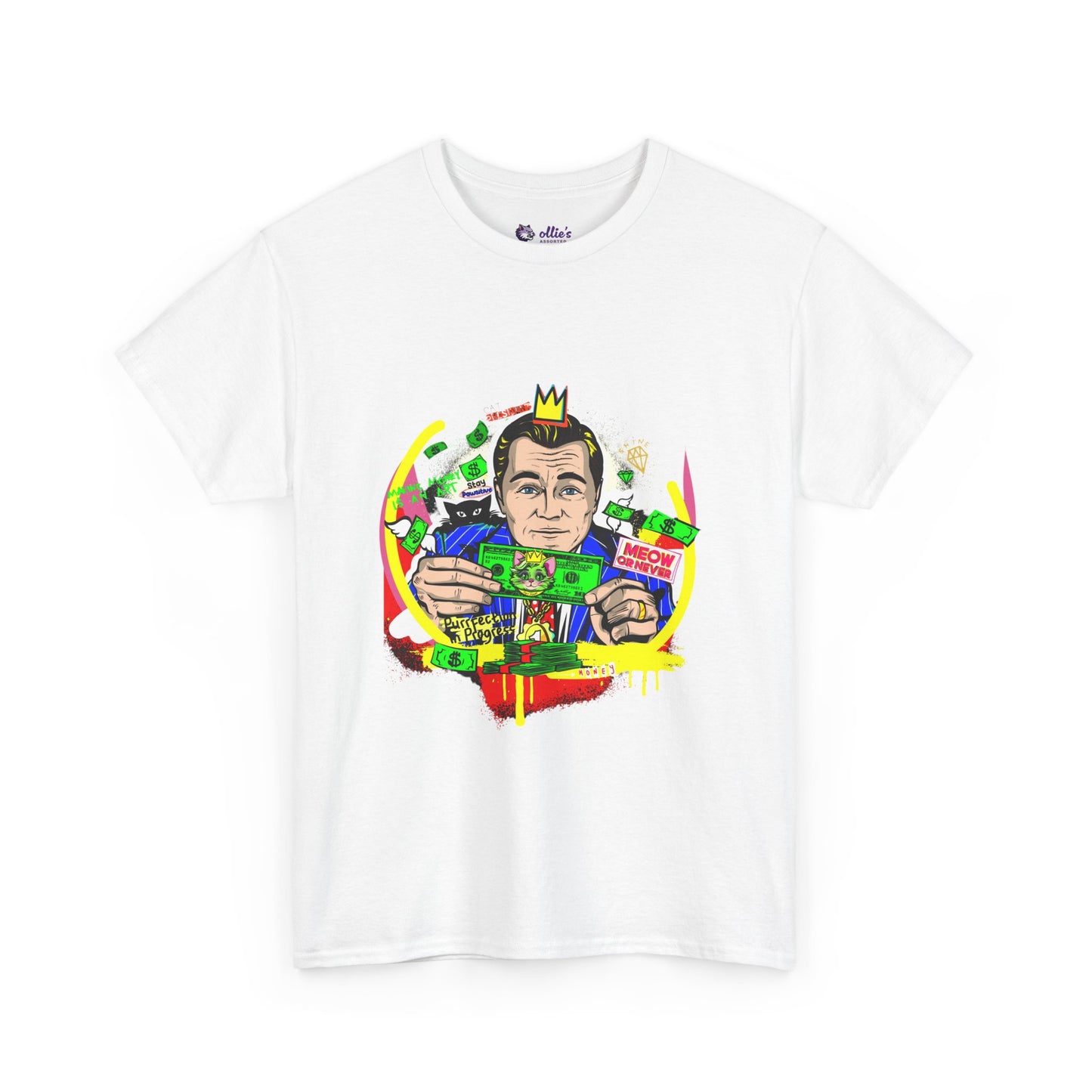 Cat of the Market T-Shirt Front Design | Heavy Cotton Unisex Cat Lover Tee