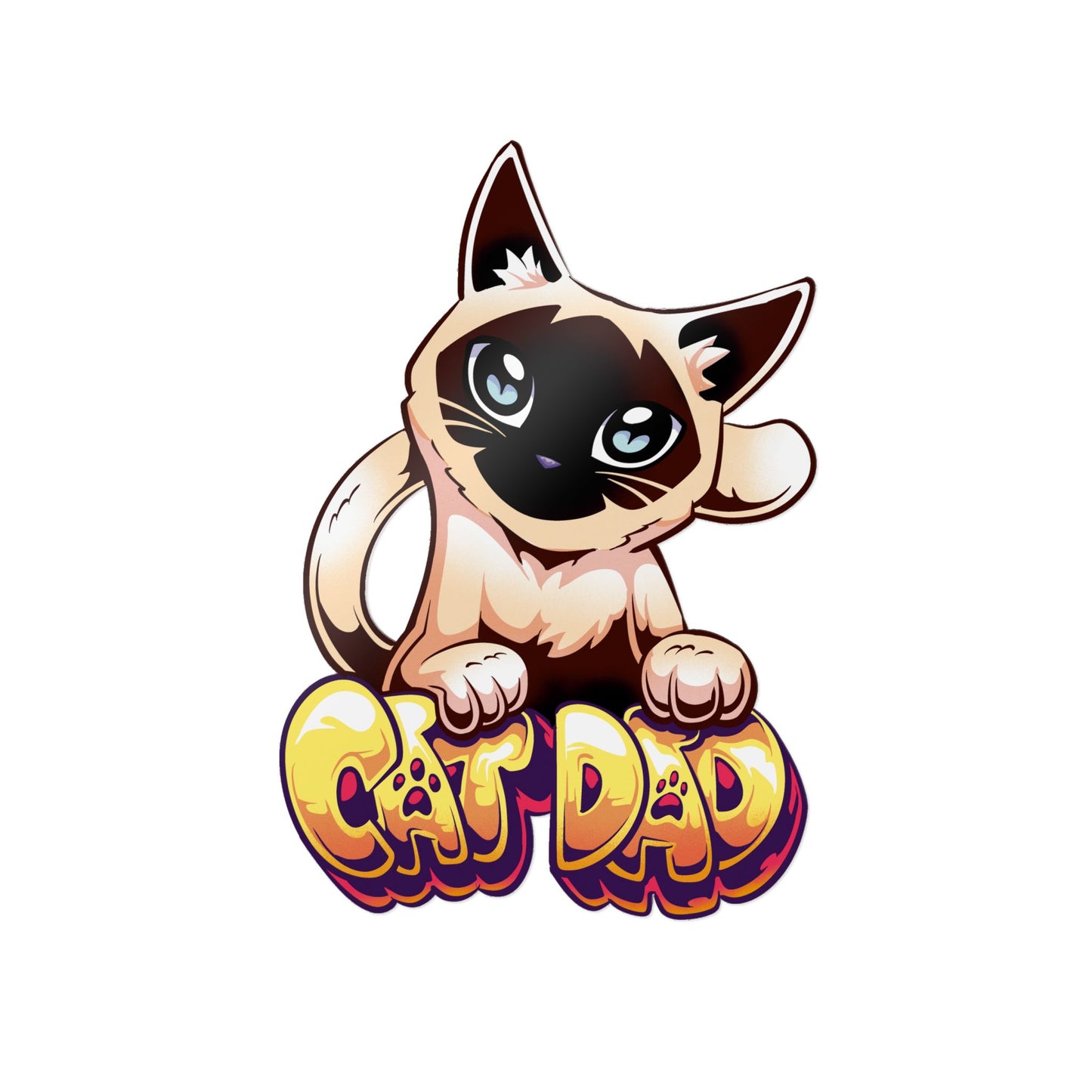 Cat Dad Decal Sticker 10x10 | Durable Water-Resistant Vinyl | Cat Lover Gift