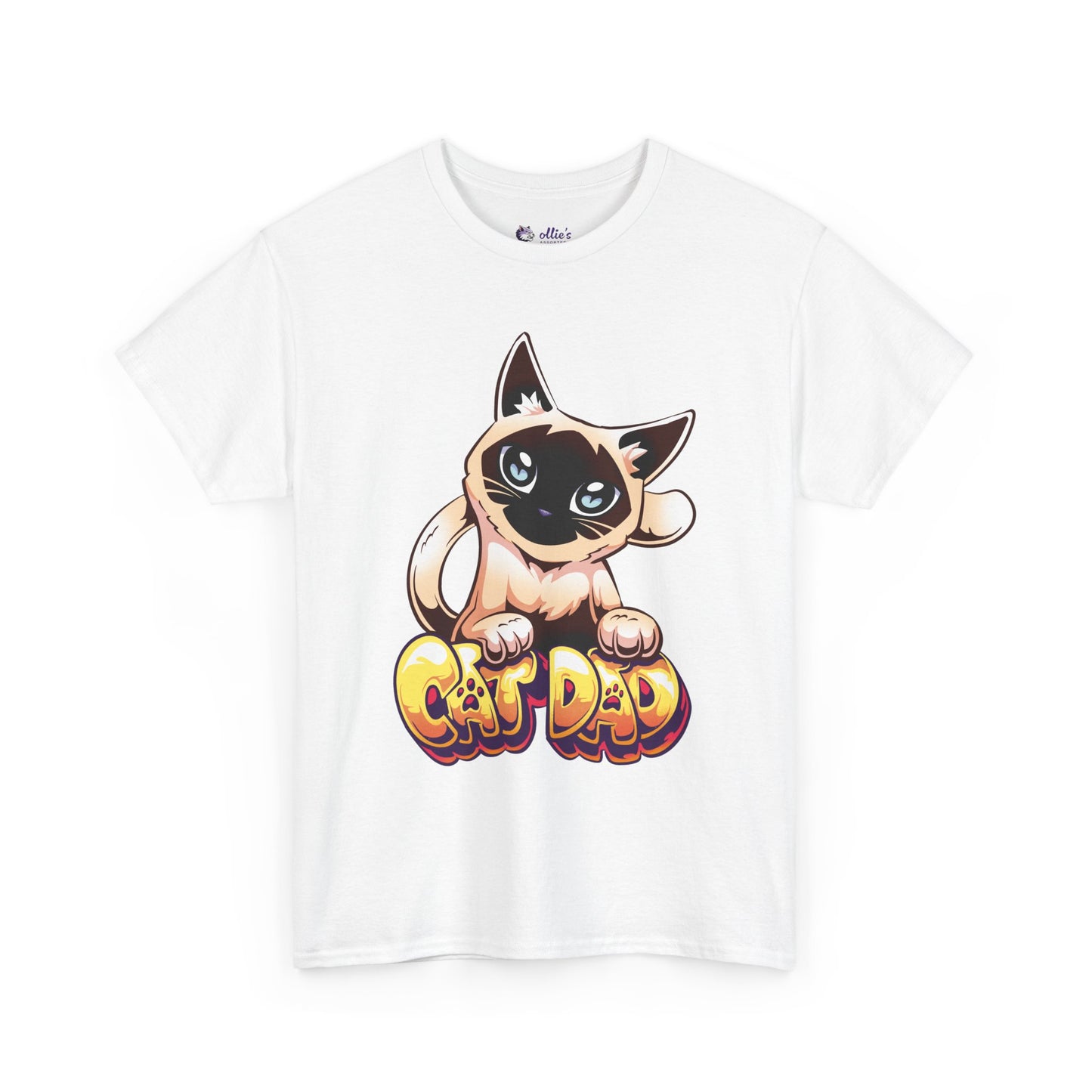 Cat Dad T-Shirt Front Design | Unisex Heavy Cotton Tee | Cat Lover Gift